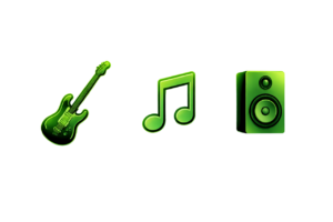 icones musicales lumières vertes photoroom